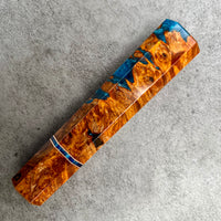 Custom Japanese Knife handle (wa handle) for 165- 180 mm knife : Maple burl hybrid and vintage poker chip