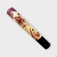 Custom Japanese Knife handle (wa handle) for 240mm - Red dyed Canadia Yellow cedar burl and horn