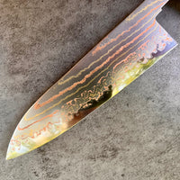 Hatsukokoro Hayabusa Rainbow Damascus B2 Santoku - Blade Only