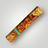 Custom Japanese Knife handle (wa handle) for 240-260 mm : Two tone Amboyna Burl and Turquoise