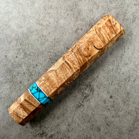 Custom Japanese Knife handle (wa handle) for 240mm - Maple burl and turquoise