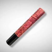 Japanese Knife handle (wa handle) for 165-210 mm : Red dyed maple burl and horn