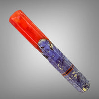 Custom Japanese Knife handle (wa handle) for 165-210 : Box elder burl hybrid - Purple dye, orange gold swirl