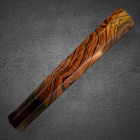Custom Japanese Knife handle (wa handle) for 210mm - Desert Ironwood burl and horn