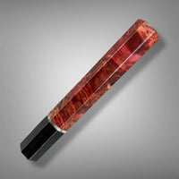 Custom Japanese Knife handle (wa handle) for 165-210 mm: Dyed Maple Burl, horn and vintage poker chip