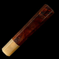 Custom Japanese Knife handle (wa handle) for 165-210mm - Desert Ironwood burl and blonde