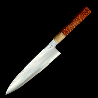 Custom Sukenari SG2 240mm Gyuto with Snakewood and Marbled Horn