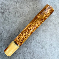 Custom Japanese Knife handle (wa handle) for 240mm - Amboyna burl and blonde