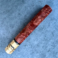 Custom Japanese Knife handle (wa handle) for 240mm - Red dyed Maple Burl and spalted Hackberry