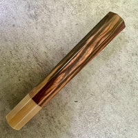 Custom Japanese Knife handle (wa handle) for 240mm - Mun ebony and blonde horn