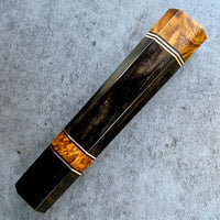 Custom Japanese Knife handle (wa handle) for 240mm - Royal ebony, Amboyna burl and horn
