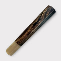 Custom Japanese Knife handle (wa handle) for 210mm : Figured African Blackwood and blonde horn