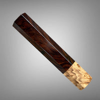 Custom Japanese Knife handle (wa handle) for 165-210 mm: Desert ironwood and Japanese elm burl