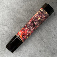 Custom Japanese Knife handle (wa handle) for 165- 210 mm knife : Box elder burl (Ukrainian dyed) and horn