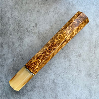 Custom Japanese Knife handle (wa handle) for 240mm - Amboyna burl and blonde