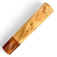 Custom Japanese Knife handle (wa handle) for 165-210mm : Wild Olive (Olea oleaster) and desert ironwood