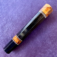 Custom Japanese Knife handle (wa handle) for 240mm - Royal ebony, Amboyna burl and horn