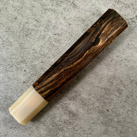Custom Japanese Knife handle (wa handle) for 240 mm : Figured African Blackwood and marbled horn