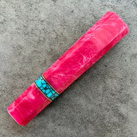 Custom Japanese Knife handle (wa handle) for 165-210mm : Pink and turquoise