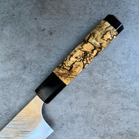Custom Yu Kurosaki Fujin SG2 Hammered Gyuto 210 - Spalted hackberry