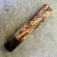 Custom Japanese Knife handle (wa handle) for 165-210mm : Local Spalted Oak Burl and buffalo horn