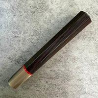 Custom Japanese Knife handle (wa handle) for 240mm : African Blackwood, Marbled horn and vintage poker chip
