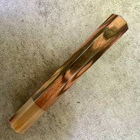 Custom Japanese Knife handle (wa handle) for 240mm - Mun ebony and blonde horn