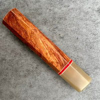 Custom Japanese Knife handle (wa handle) for 240 mm - Siam Rosewood and blonde with vintage poker chip