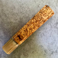 Custom Japanese Knife handle (wa handle) for 240mm - Black ash burl and blonde horn