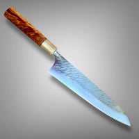 Custom Yu Kurosaki Fujin SG2 Hammered Gyuto 240 - Bloodwood burl and blonde horn