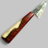 Custom Sugi Fujiwara W1 150mm petty - Bloodwood burl hybrid