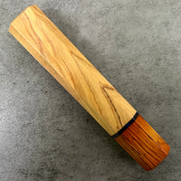 Custom Japanese Knife handle (wa handle) for 240mm - Wild olive and cocobolo with vintage poker chip