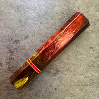 Custom Japanese Knife handle (wa handle) for 165-210mm : Karelian Birch and vintage Bakelite poker chip