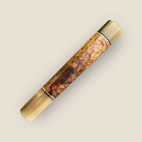 Custom Japanese Knife handle (wa handle) for 165-210mm: Honduran Rosewood burl and striped horn, CITES certified