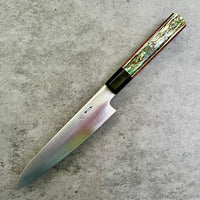 Custom Shigeki Tanaka Aogami No.2 Petty Knife 135mm - Hempwood and curly maple