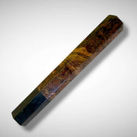 Custom Japanese Knife handle (wa handle) for 165-210 mm: Dyed spalted maple burl and horn