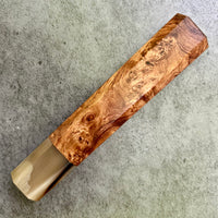 Custom Japanese Knife handle (wa handle) for 240mm - Honduran Rosewood Burl and Marbled horn