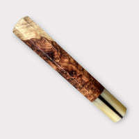 Custom Japanese Knife handle (wa handle) for 165-210 mm : Two-tone Honduran Rosewood Burl and Marbled Horn