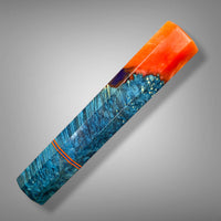 Japanese Knife handle (wa handle) for 240-260 mm : Box elder burl hybrid - blue and orange