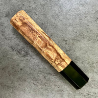 Custom Japanese Knife handle (wa handle) for 210mm : Spalted quilted maple and horn