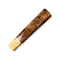 Custom Japanese Knife handle (wa handle) for 165-210 mm: Japanese Elm Burl and Karelian Birch