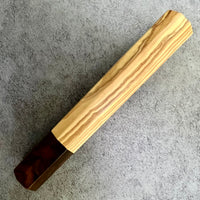 Custom Japanese Knife handle (wa handle) for 240mm - Olive and Desert Ironwood