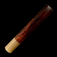 Custom Japanese Knife handle (wa handle) for 165-210mm - Desert Ironwood burl and blonde