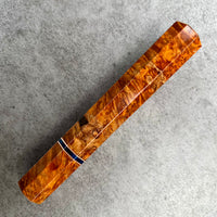Custom Japanese Knife handle (wa handle) for 165- 180 mm knife : Maple burl hybrid and vintage poker chip