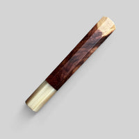 Custom Japanese Knife handle (wa handle) for 165-210 mm : Cocobolo burl and blonde horn