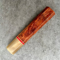 Custom Japanese Knife handle (wa handle) for 240 mm - Siam Rosewood and blonde with vintage poker chip