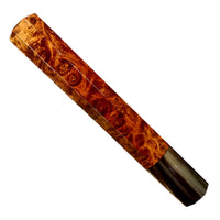 Custom Japanese Knife handle (wa handle) for 240-260 mm - Amboyna burl and marbled horn