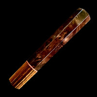 Custom Japanese Knife handle (wa handle) for 165-210mm : Chechen burl and desert ironwood