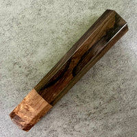 Custom Japanese Knife handle (wa handle) for 165-210mm : Ziricote and maple burl