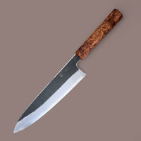 Sugi Tadokoro Tanaka Aogami Super Gyuto 240 Kurouchi Finish - Honduran Rosewood Burl